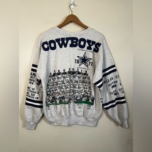 Vintage 90s Long Gone Cowboys Roster Champions Pullover Sweatshirt XL *FLAWS*
